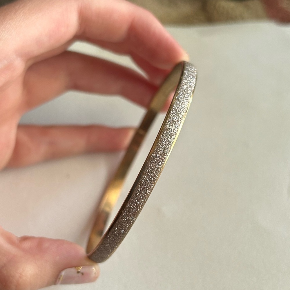 3/$20 Shimmer Crystal Rhinestone Gold Tone Thin Bangle Bracelet